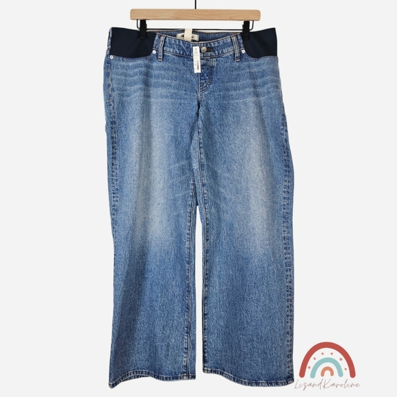 New! Madewell The Maternity Side Panel Perfect Vintage Wide Leg Jean Enmore Wash - Picture 2 of 11